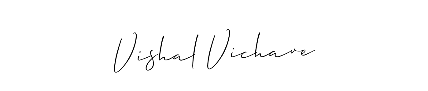 The best way (Allison_Script) to make a short signature is to pick only two or three words in your name. The name Vishal Vichave include a total of six letters. For converting this name. Vishal Vichave signature style 2 images and pictures png