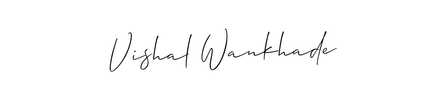 How to make Vishal Wankhade name signature. Use Allison_Script style for creating short signs online. This is the latest handwritten sign. Vishal Wankhade signature style 2 images and pictures png