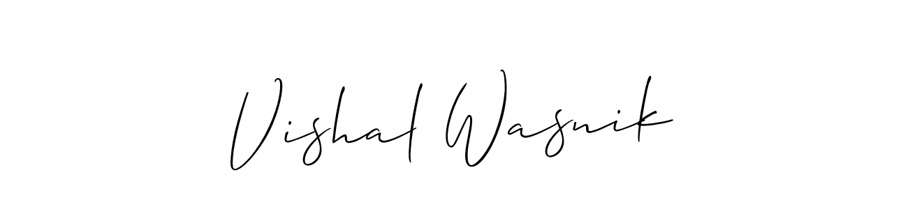 How to make Vishal Wasnik signature? Allison_Script is a professional autograph style. Create handwritten signature for Vishal Wasnik name. Vishal Wasnik signature style 2 images and pictures png
