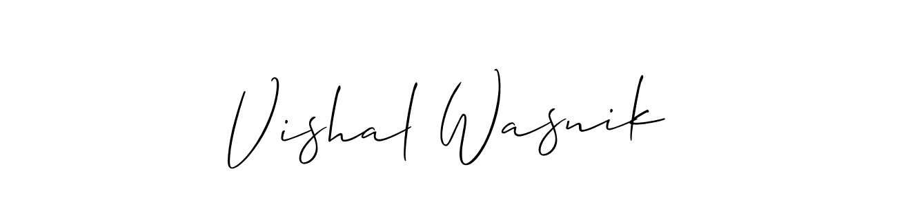 Create a beautiful signature design for name Vishal Wasnik. With this signature (Allison_Script) fonts, you can make a handwritten signature for free. Vishal Wasnik signature style 2 images and pictures png