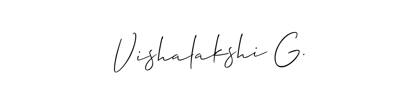 Design your own signature with our free online signature maker. With this signature software, you can create a handwritten (Allison_Script) signature for name Vishalakshi G.. Vishalakshi G. signature style 2 images and pictures png