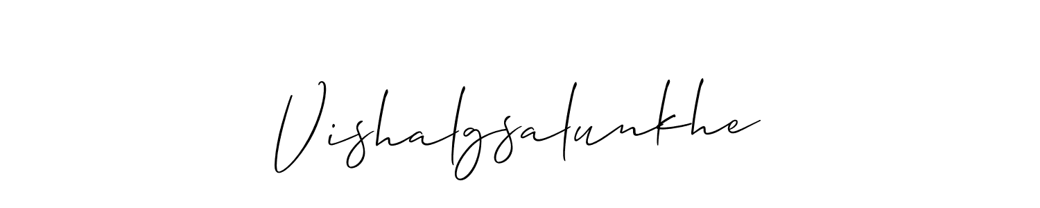 This is the best signature style for the Vishalgsalunkhe name. Also you like these signature font (Allison_Script). Mix name signature. Vishalgsalunkhe signature style 2 images and pictures png