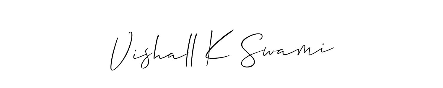 Vishall K Swami stylish signature style. Best Handwritten Sign (Allison_Script) for my name. Handwritten Signature Collection Ideas for my name Vishall K Swami. Vishall K Swami signature style 2 images and pictures png