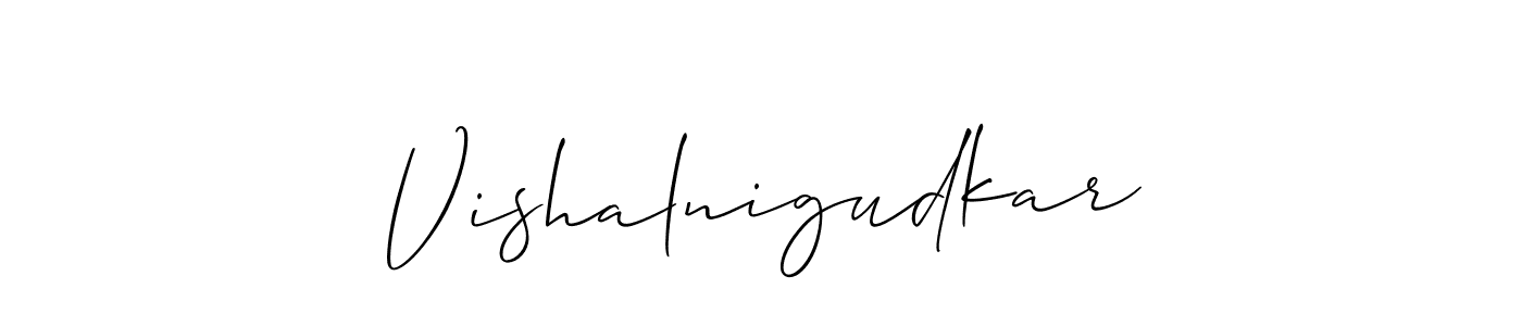 Allison_Script is a professional signature style that is perfect for those who want to add a touch of class to their signature. It is also a great choice for those who want to make their signature more unique. Get Vishalnigudkar name to fancy signature for free. Vishalnigudkar signature style 2 images and pictures png