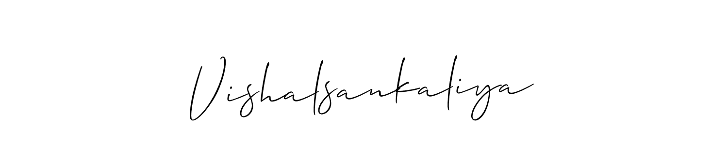 if you are searching for the best signature style for your name Vishalsankaliya. so please give up your signature search. here we have designed multiple signature styles  using Allison_Script. Vishalsankaliya signature style 2 images and pictures png