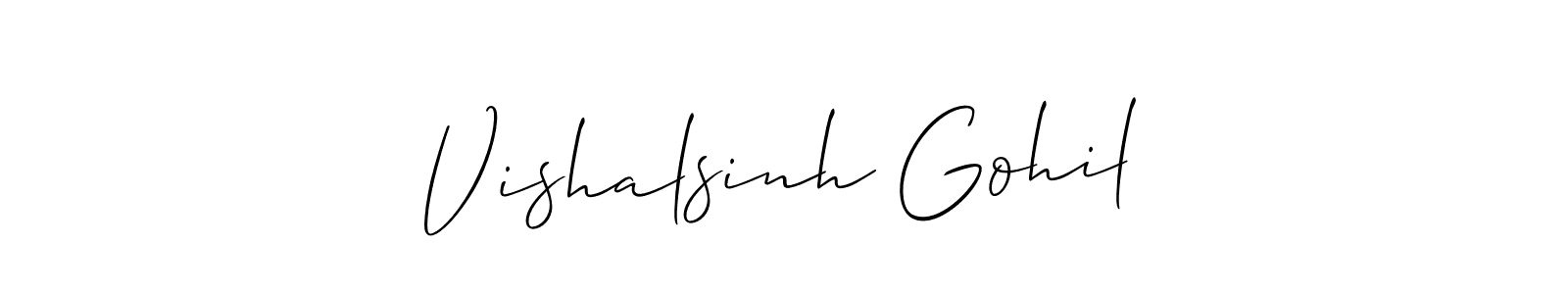 It looks lik you need a new signature style for name Vishalsinh Gohil. Design unique handwritten (Allison_Script) signature with our free signature maker in just a few clicks. Vishalsinh Gohil signature style 2 images and pictures png