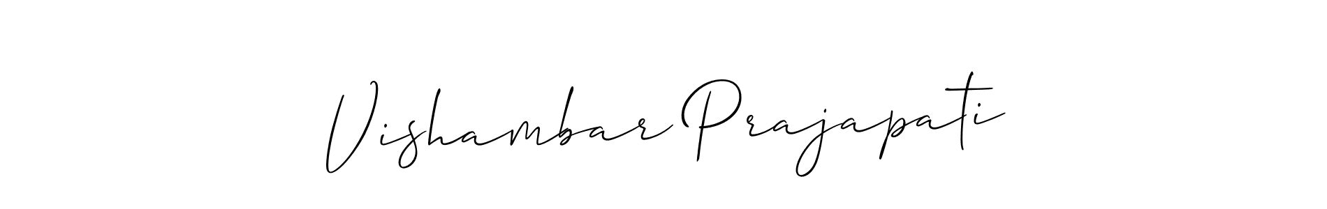 Also You can easily find your signature by using the search form. We will create Vishambar Prajapati name handwritten signature images for you free of cost using Allison_Script sign style. Vishambar Prajapati signature style 2 images and pictures png