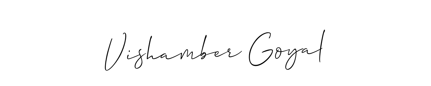 You should practise on your own different ways (Allison_Script) to write your name (Vishamber Goyal) in signature. don't let someone else do it for you. Vishamber Goyal signature style 2 images and pictures png