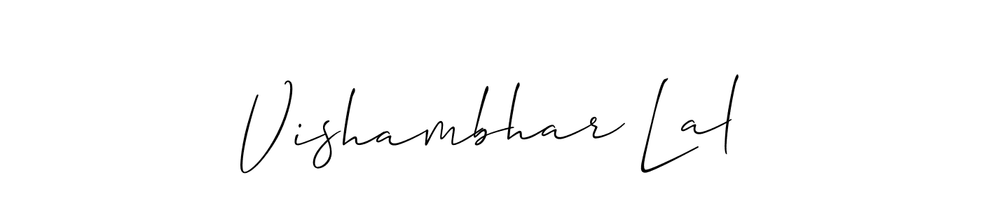 Allison_Script is a professional signature style that is perfect for those who want to add a touch of class to their signature. It is also a great choice for those who want to make their signature more unique. Get Vishambhar Lal name to fancy signature for free. Vishambhar Lal signature style 2 images and pictures png