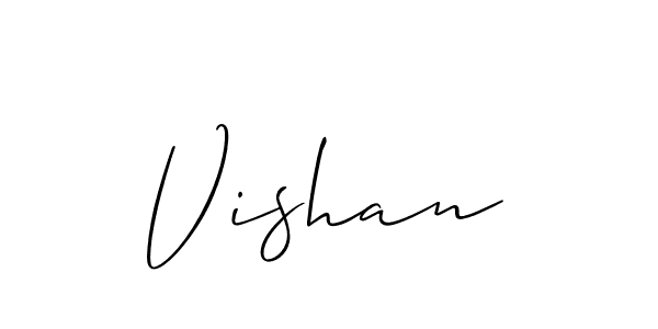 Create a beautiful signature design for name Vishan. With this signature (Allison_Script) fonts, you can make a handwritten signature for free. Vishan signature style 2 images and pictures png