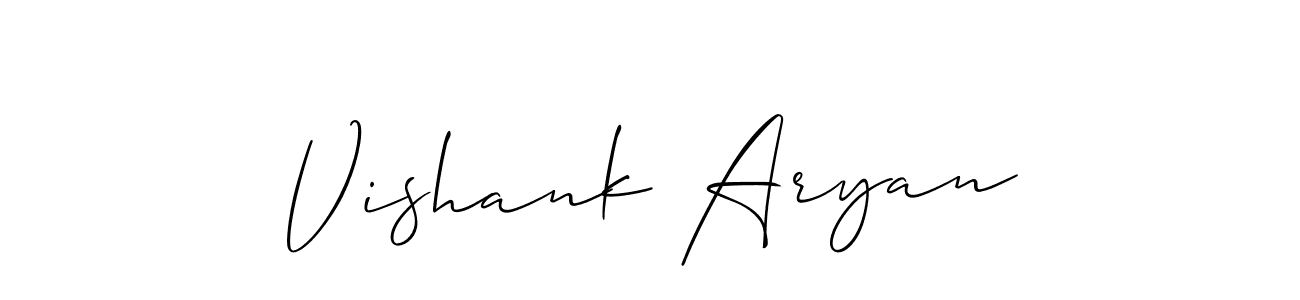 You should practise on your own different ways (Allison_Script) to write your name (Vishank Aryan) in signature. don't let someone else do it for you. Vishank Aryan signature style 2 images and pictures png