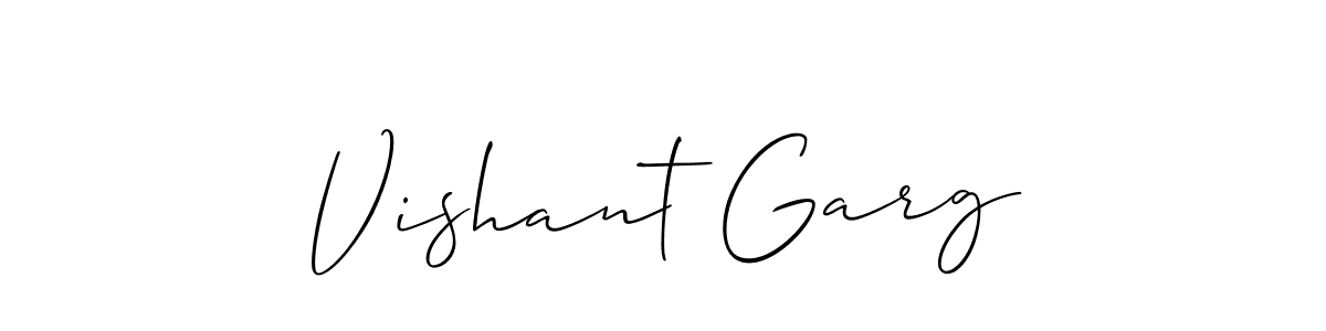 Create a beautiful signature design for name Vishant Garg. With this signature (Allison_Script) fonts, you can make a handwritten signature for free. Vishant Garg signature style 2 images and pictures png