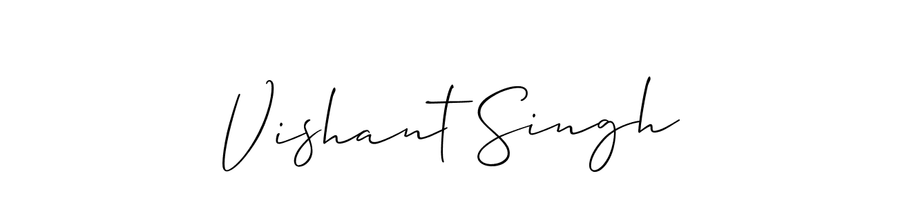 Use a signature maker to create a handwritten signature online. With this signature software, you can design (Allison_Script) your own signature for name Vishant Singh. Vishant Singh signature style 2 images and pictures png