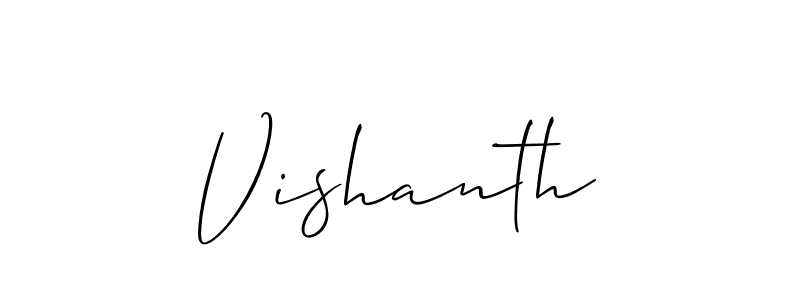 How to make Vishanth signature? Allison_Script is a professional autograph style. Create handwritten signature for Vishanth name. Vishanth signature style 2 images and pictures png
