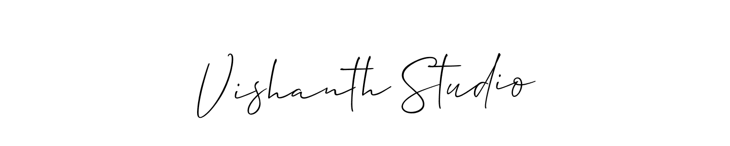 This is the best signature style for the Vishanth Studio name. Also you like these signature font (Allison_Script). Mix name signature. Vishanth Studio signature style 2 images and pictures png