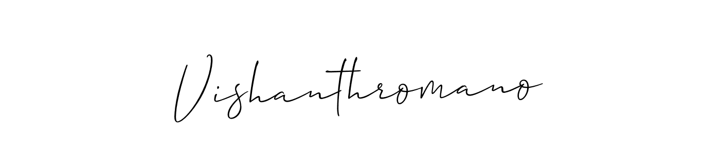 Use a signature maker to create a handwritten signature online. With this signature software, you can design (Allison_Script) your own signature for name Vishanthromano. Vishanthromano signature style 2 images and pictures png