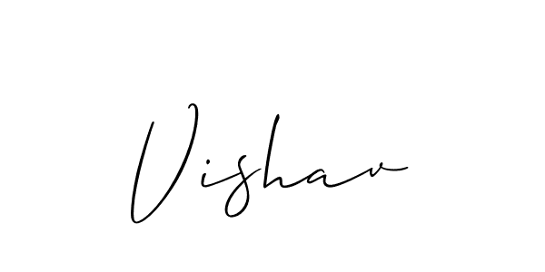 Create a beautiful signature design for name Vishav. With this signature (Allison_Script) fonts, you can make a handwritten signature for free. Vishav signature style 2 images and pictures png