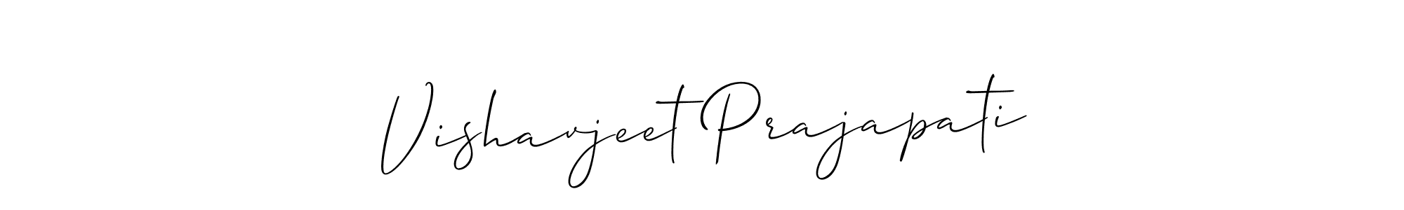 Also we have Vishavjeet Prajapati name is the best signature style. Create professional handwritten signature collection using Allison_Script autograph style. Vishavjeet Prajapati signature style 2 images and pictures png