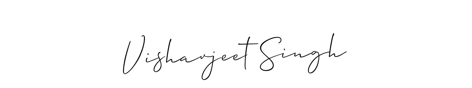 Create a beautiful signature design for name Vishavjeet Singh. With this signature (Allison_Script) fonts, you can make a handwritten signature for free. Vishavjeet Singh signature style 2 images and pictures png