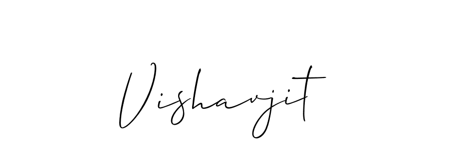 How to make Vishavjit name signature. Use Allison_Script style for creating short signs online. This is the latest handwritten sign. Vishavjit signature style 2 images and pictures png