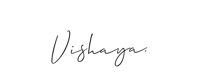 It looks lik you need a new signature style for name Vishaya.. Design unique handwritten (Allison_Script) signature with our free signature maker in just a few clicks. Vishaya. signature style 2 images and pictures png