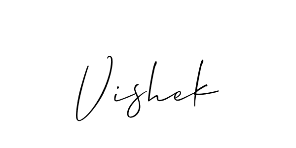 The best way (Allison_Script) to make a short signature is to pick only two or three words in your name. The name Vishek include a total of six letters. For converting this name. Vishek signature style 2 images and pictures png