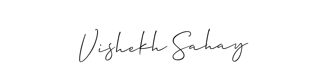 This is the best signature style for the Vishekh Sahay name. Also you like these signature font (Allison_Script). Mix name signature. Vishekh Sahay signature style 2 images and pictures png