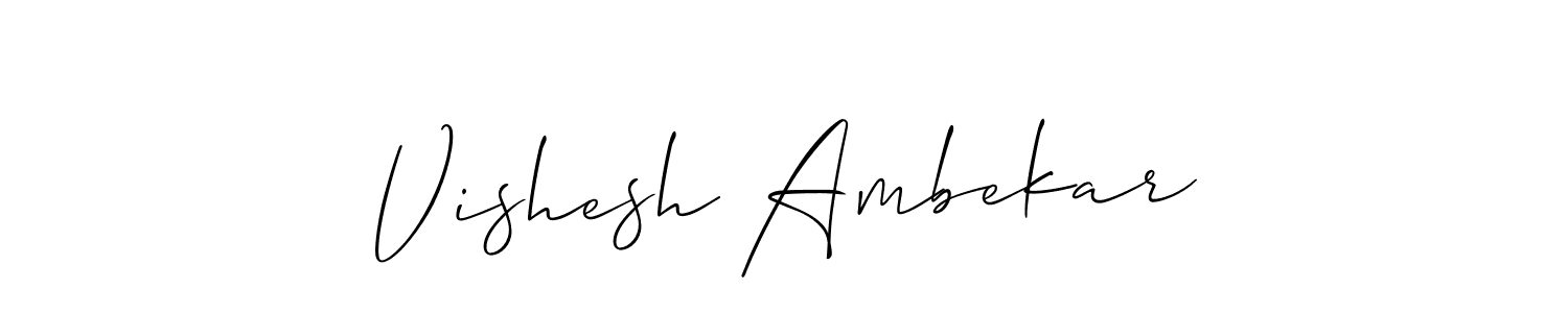This is the best signature style for the Vishesh Ambekar name. Also you like these signature font (Allison_Script). Mix name signature. Vishesh Ambekar signature style 2 images and pictures png