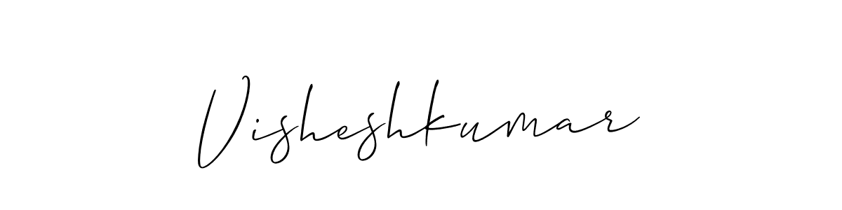 Use a signature maker to create a handwritten signature online. With this signature software, you can design (Allison_Script) your own signature for name Visheshkumar. Visheshkumar signature style 2 images and pictures png