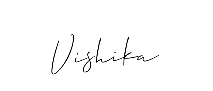 It looks lik you need a new signature style for name Vishika. Design unique handwritten (Allison_Script) signature with our free signature maker in just a few clicks. Vishika signature style 2 images and pictures png