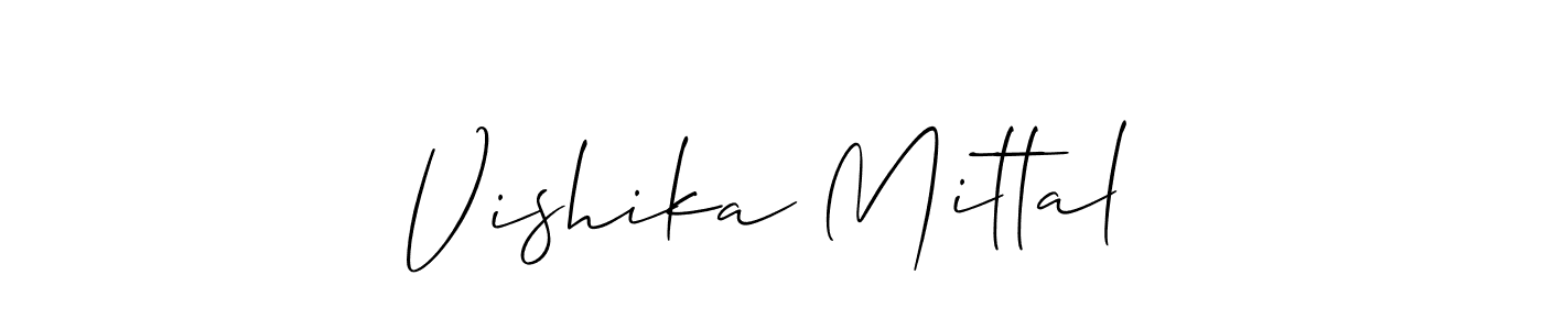 if you are searching for the best signature style for your name Vishika Mittal. so please give up your signature search. here we have designed multiple signature styles  using Allison_Script. Vishika Mittal signature style 2 images and pictures png