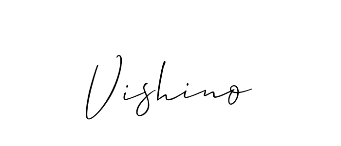 Vishino stylish signature style. Best Handwritten Sign (Allison_Script) for my name. Handwritten Signature Collection Ideas for my name Vishino. Vishino signature style 2 images and pictures png