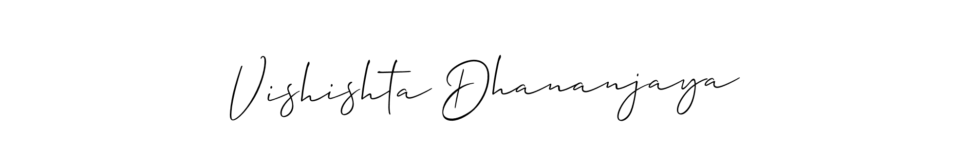 if you are searching for the best signature style for your name Vishishta Dhananjaya. so please give up your signature search. here we have designed multiple signature styles  using Allison_Script. Vishishta Dhananjaya signature style 2 images and pictures png