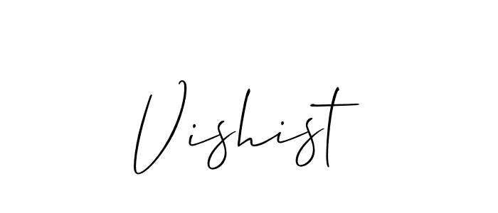 It looks lik you need a new signature style for name Vishist. Design unique handwritten (Allison_Script) signature with our free signature maker in just a few clicks. Vishist signature style 2 images and pictures png