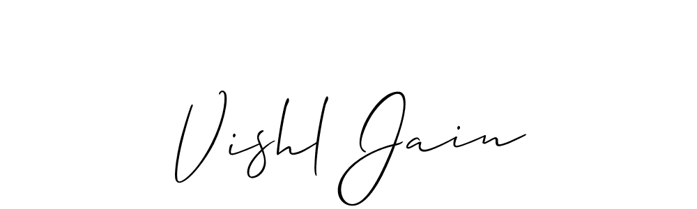 Vishl Jain stylish signature style. Best Handwritten Sign (Allison_Script) for my name. Handwritten Signature Collection Ideas for my name Vishl Jain. Vishl Jain signature style 2 images and pictures png