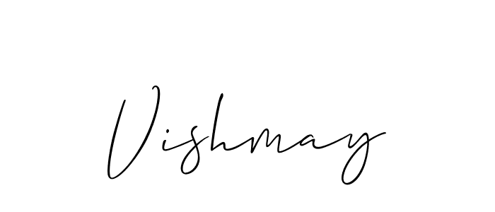 Make a beautiful signature design for name Vishmay. With this signature (Allison_Script) style, you can create a handwritten signature for free. Vishmay signature style 2 images and pictures png