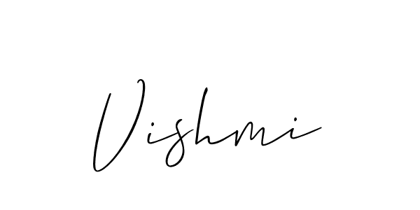 How to make Vishmi signature? Allison_Script is a professional autograph style. Create handwritten signature for Vishmi name. Vishmi signature style 2 images and pictures png