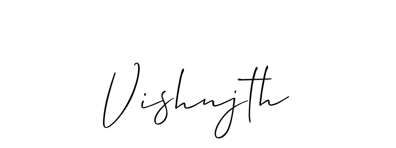 Also You can easily find your signature by using the search form. We will create Vishnjth name handwritten signature images for you free of cost using Allison_Script sign style. Vishnjth signature style 2 images and pictures png