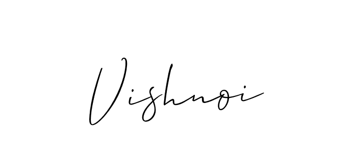 Vishnoi stylish signature style. Best Handwritten Sign (Allison_Script) for my name. Handwritten Signature Collection Ideas for my name Vishnoi. Vishnoi signature style 2 images and pictures png