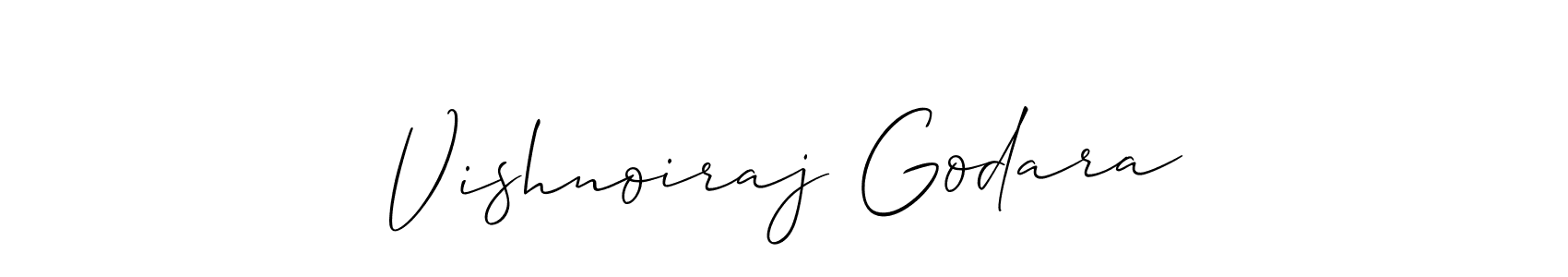 Make a beautiful signature design for name Vishnoiraj Godara. With this signature (Allison_Script) style, you can create a handwritten signature for free. Vishnoiraj Godara signature style 2 images and pictures png