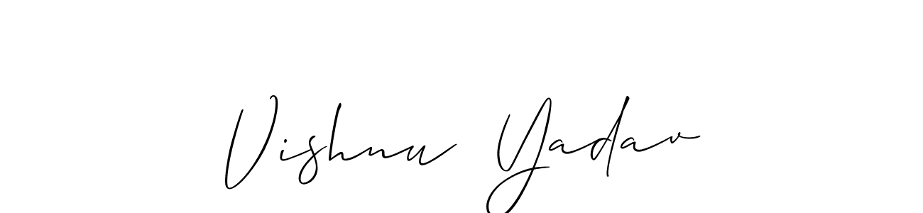 Similarly Allison_Script is the best handwritten signature design. Signature creator online .You can use it as an online autograph creator for name Vishnu  Yadav. Vishnu  Yadav signature style 2 images and pictures png