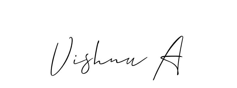 How to Draw Vishnu A signature style? Allison_Script is a latest design signature styles for name Vishnu A. Vishnu A signature style 2 images and pictures png