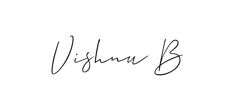 Design your own signature with our free online signature maker. With this signature software, you can create a handwritten (Allison_Script) signature for name Vishnu B. Vishnu B signature style 2 images and pictures png