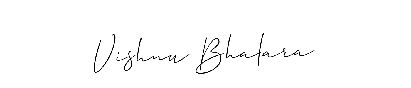 Make a beautiful signature design for name Vishnu Bhalara. With this signature (Allison_Script) style, you can create a handwritten signature for free. Vishnu Bhalara signature style 2 images and pictures png