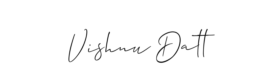 Allison_Script is a professional signature style that is perfect for those who want to add a touch of class to their signature. It is also a great choice for those who want to make their signature more unique. Get Vishnu Datt name to fancy signature for free. Vishnu Datt signature style 2 images and pictures png