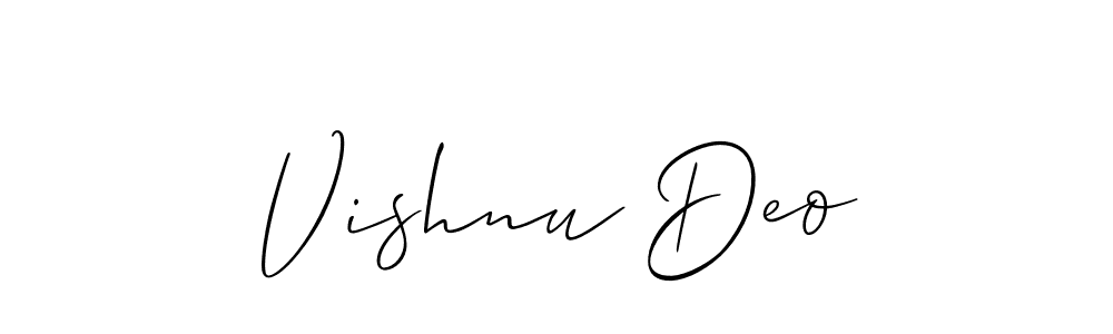 Also we have Vishnu Deo name is the best signature style. Create professional handwritten signature collection using Allison_Script autograph style. Vishnu Deo signature style 2 images and pictures png