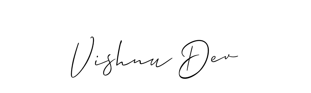 How to make Vishnu Dev name signature. Use Allison_Script style for creating short signs online. This is the latest handwritten sign. Vishnu Dev signature style 2 images and pictures png