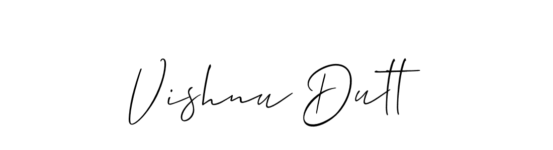 It looks lik you need a new signature style for name Vishnu Dutt. Design unique handwritten (Allison_Script) signature with our free signature maker in just a few clicks. Vishnu Dutt signature style 2 images and pictures png