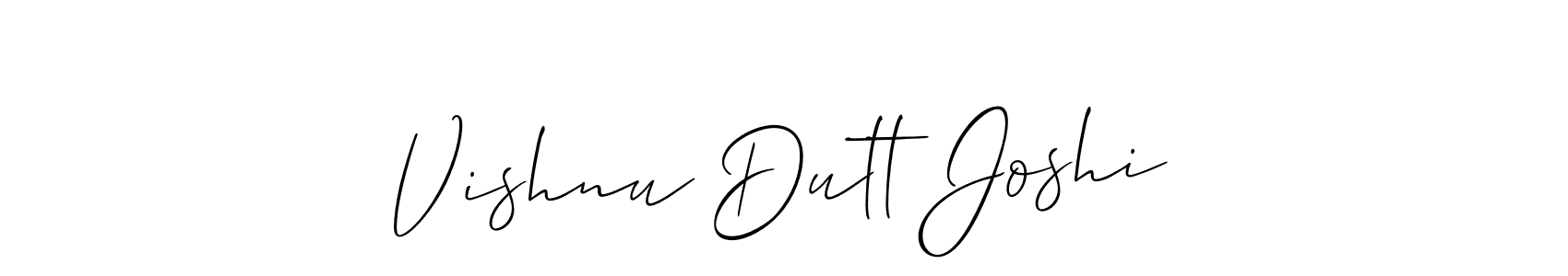 You should practise on your own different ways (Allison_Script) to write your name (Vishnu Dutt Joshi) in signature. don't let someone else do it for you. Vishnu Dutt Joshi signature style 2 images and pictures png