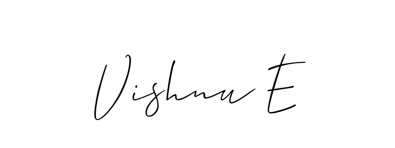 How to make Vishnu E name signature. Use Allison_Script style for creating short signs online. This is the latest handwritten sign. Vishnu E signature style 2 images and pictures png